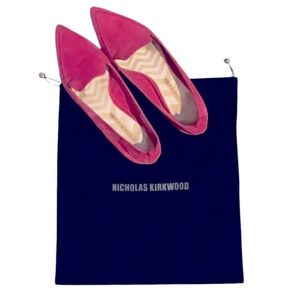 Nicholas Kirkwood Beya Suede Point Toe Flat Loafers Slip On Vacation Ita…